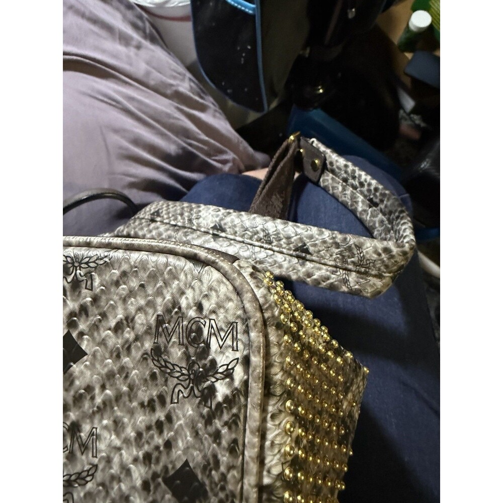 MCM Small Python Stud Armour Backpack - Picture 10 of 16